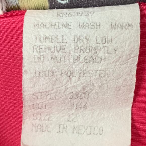 Vintage La Blouse Pink Silky Blouse Button Up Short Sleeves Shoulder Pads 12 - Picture 10 of 11